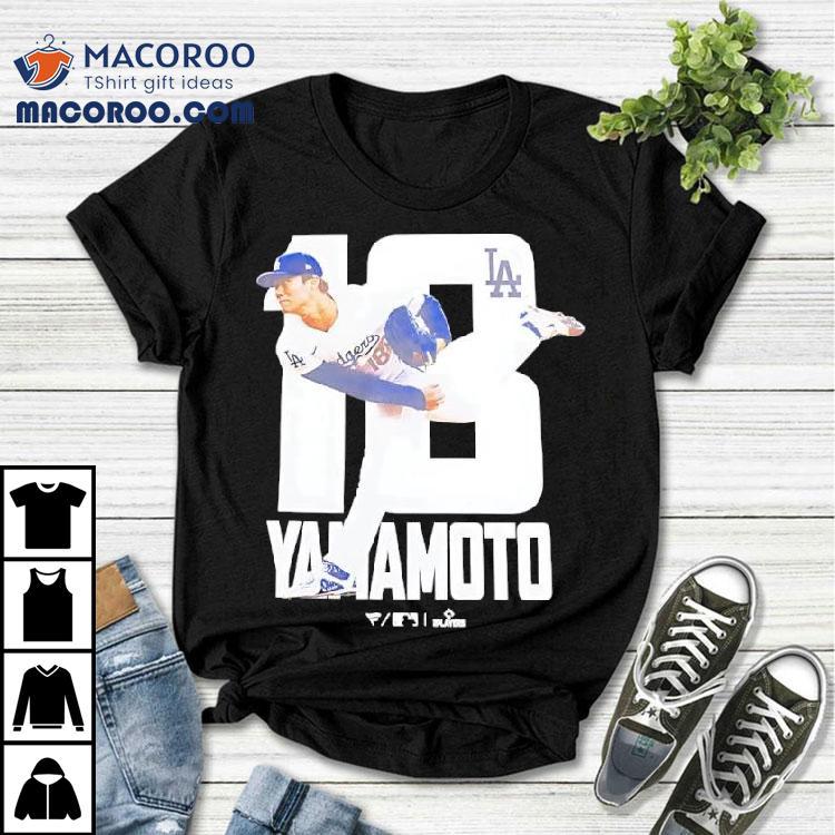 Yamamoto Number 18 Pitcher For The Los Angeles Dodgers Shirt Yamamoto Number 18 Pitcher For The Los Angeles Dodgers Shirt