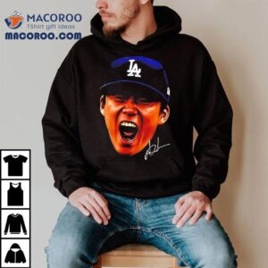 Yoshinobu Yamamoto The Los Angeles Dodgers Face Signature Tshirt