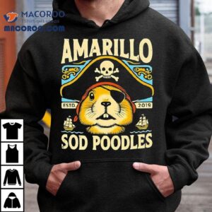 Amarillo Sod Poodles Black Prairie Dog Pirate Estd Tshirt