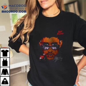 Bad Bunny X Deb Tirar Ms Fotos World Tour Portrait Signature Tshirt