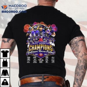 Baltimore Ravens Back To Back Afc North Champions 2024 Signatures Shirt 3 Baltimore Ravens Back To Back Afc North Champions Signatures Tshirt