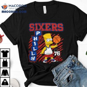 Bart Simpson Playing Basketball Philadelphia 76ers T-shirt 3 Bart Simpson Playing Basketball Philadelphia Ers Tshirt