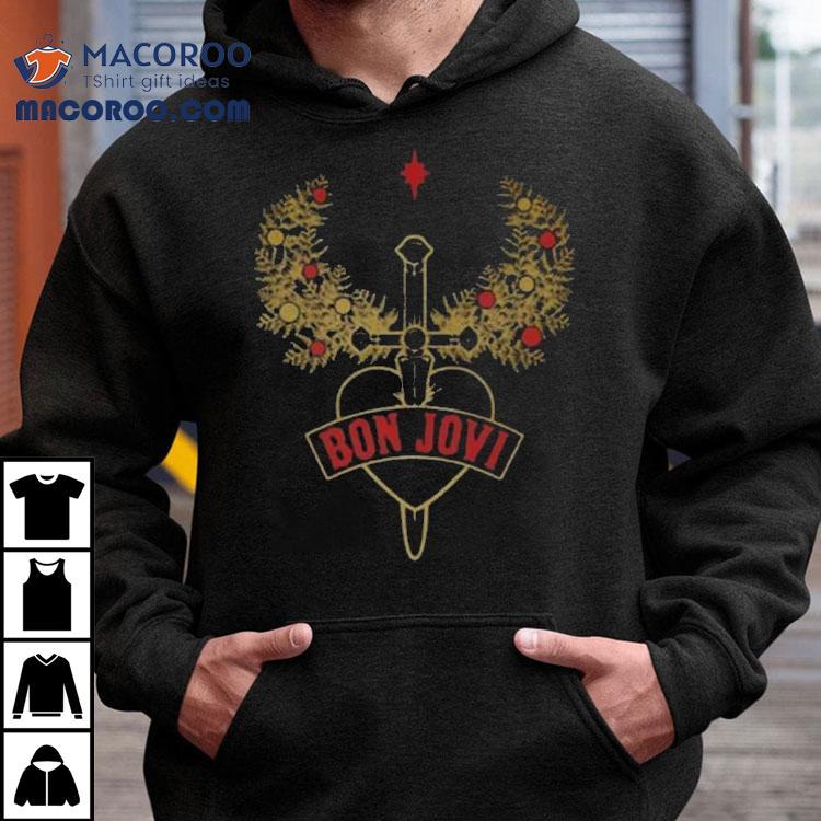Bon Jovi Heart Dagger Holiday Wreath Christmas Shirt Bon Jovi Heart Dagger Holiday Wreath Christmas Shirt