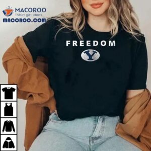 Byu Courgars X Bringham Young University X Charlie Kirk Freedom Logo Tshirt