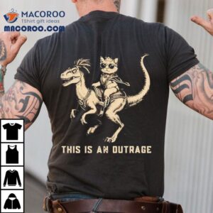Cat Riding Mongo Velociraptor Princess Donut This Is An Outrage Tshirt