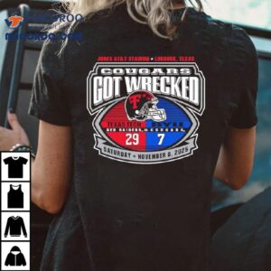 Cougars Got Wrecked Texas Tech Red Raiders And The Byu Cougars Jones Att Stadium Tshirt