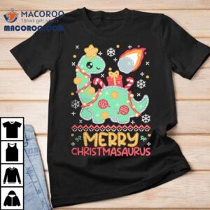 Dinosaur Merry Christmasaurus Ugly Christmas Tshirt