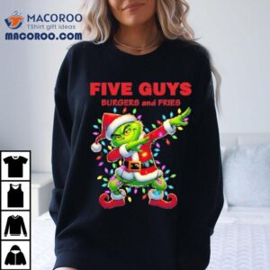 Five Guys X Grinch Lights Dabbing Christmas Tshirt