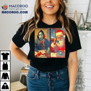 Ghost Face Calling Santa Edgy Horror Christmas Tshirt
