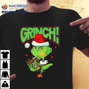 Grinch Stole Christmas Santa Claus Mans Tshirt