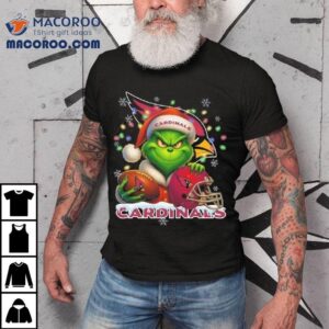 Grinch X Arizona Cardinals Ball And Helmet Merry Christmas Tshirt