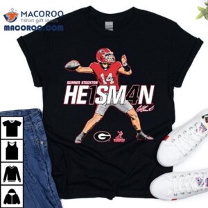Gunner Stockton Georgia Bulldogs Heisman Stance T-shirt 3 Gunner Stockton Georgia Bulldogs Heisman Stance Tshirt