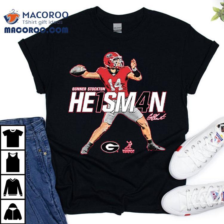 Gunner Stockton Georgia Bulldogs Heisman Stance T-shirt Gunner Stockton Georgia Bulldogs Heisman Stance T-shirt