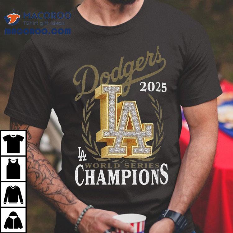 Los Angeles Dodgers New Era 2025 World Series Champions Medallion Logo T-shirt Los Angeles Dodgers New Era 2025 World Series Champions Medallion Logo T-shirt