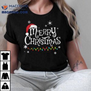 Merry Christmas Gifts Lights Red Santa Hat For Men Women Kid Tshirt