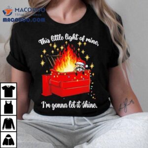 Raccoon Dumpster Fire Christmas Lights Funny Raccoon Holiday Tshirt