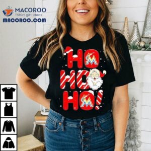 Santa Claus Miami Marlins Ho Ho Ho Merry Christmas Tshirt