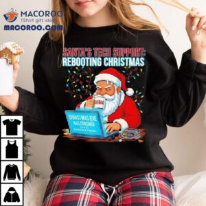 Santa S Tech Support Rebooting Christmas Debug Tshirt