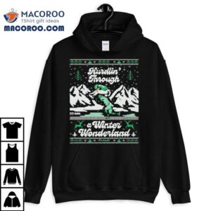 Saquon Barkley Philadelphia Eagles Hurdlin Through A Winter Wonderland Christmas Tshirt