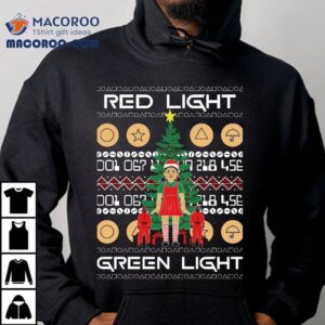 Squid Games Red Light Green Light Sleeping Christmas T-shirt 3 Squid Games Red Light Green Light Sleeping Christmas Tshirt
