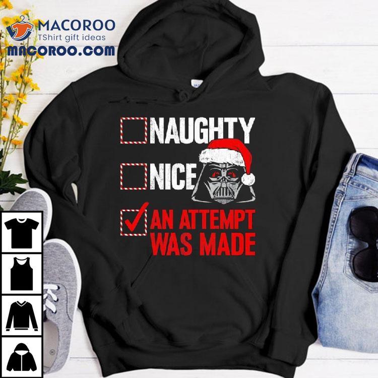 Star Wars Christmas Darth Vader Naughty Or Nice Checklist Shirt Star Wars Christmas Darth Vader Naughty Or Nice Checklist Shirt