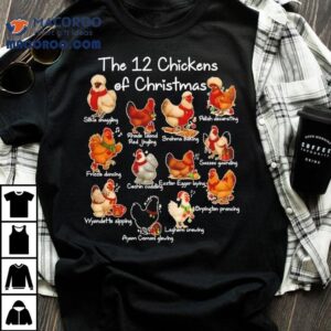 The Chickens Of Christmas Farm Animal Cute Xmas Holiday Tshirt