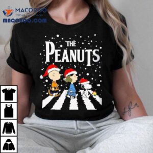 The Peanuts Characters Christmas Abbey Road Tshirt