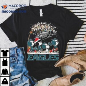 The Peanuts Walking X Philadelphia Eagles It S The Most Wonderful Time Of The Year Christmas Tshirt