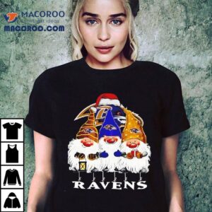 Three Gnomes Christmas Baltimore Ravens Tshirt