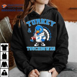 Turkey Touchdowns Detroit Lions Thanksgiving Tshirt