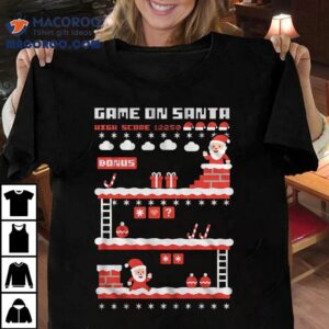 Video Game On Santa Bit Ugly Chritsmas Gamers Tshirt