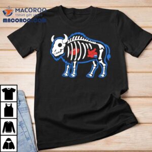 X Ray Buffalo Skeleton With Football And Food Tshirt