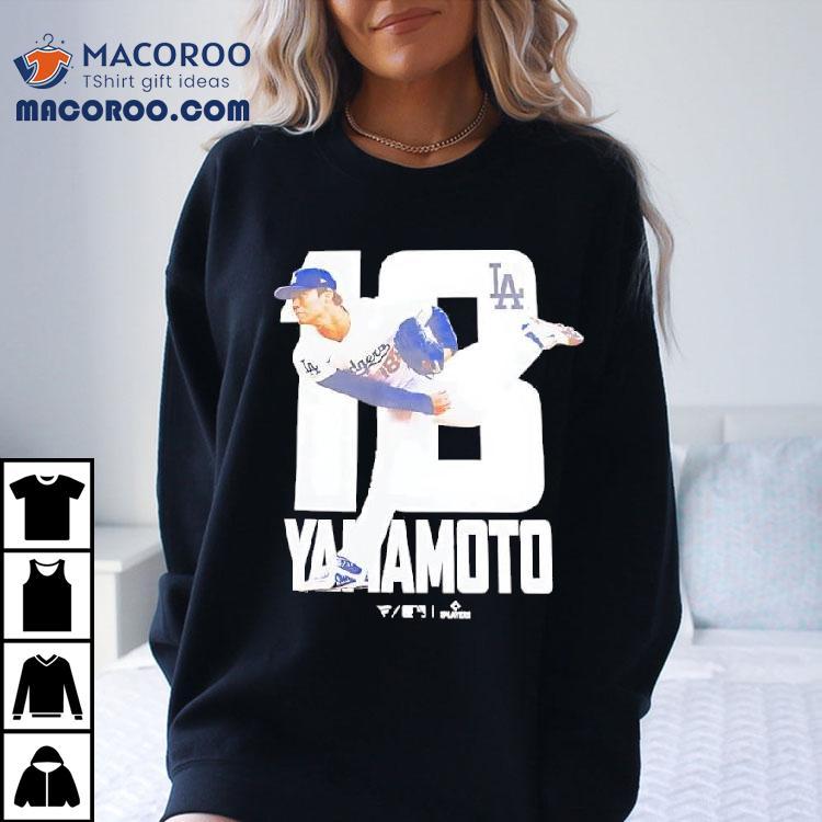Yamamoto Number 18 Pitcher For The Los Angeles Dodgers Shirt Yamamoto Number 18 Pitcher For The Los Angeles Dodgers Shirt