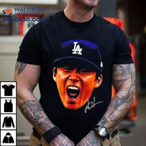 Yoshinobu Yamamoto The Los Angeles Dodgers Face Signature Tshirt