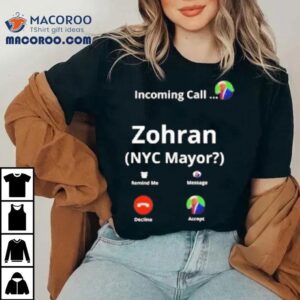 Zohran Mamdani For Nyc Mayor Funny Fake Call Screen Graphic Shirt 3 Zohran Mamdani For Nyc Mayor Funny Fake Call Screen Graphic Tshirt