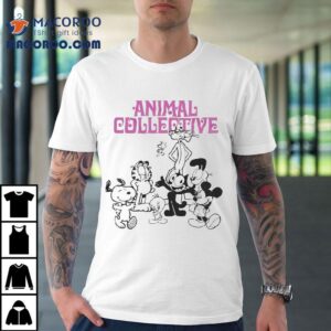 A Collective Of Animals Pink Panther Snoopy And Woodstock Mickey Mouse Courage The Cowardly Dog Tweety Felix Shirt