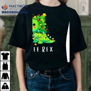 Dinosaur Light Tree Rex Merry Christmas Shirt