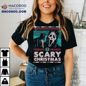 Ghostface Holding Knife Scary Ugly Christmas Shirt