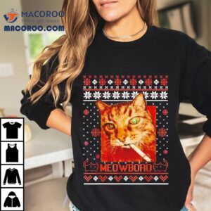 Meowboro Smoking Cat Christmas Ugly Funny Shirt