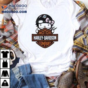Miami Dolphins X Hello Kitty Motor Harley Davidson Tshirt