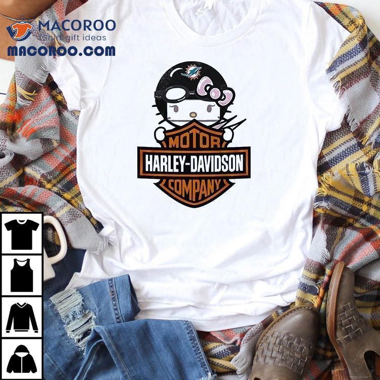 Miami Dolphins X Hello Kitty Motor Harley Davidson Shirt Miami Dolphins X Hello Kitty Motor Harley Davidson Shirt