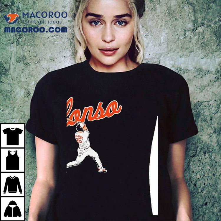 Pete Alonso Baltimore Orioles Slugger Swing Shirt Pete Alonso Baltimore Orioles Slugger Swing Shirt