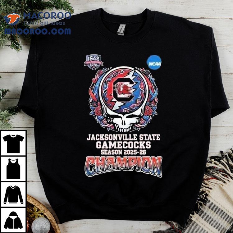 Salute To Veterans Bowl Ncaa College Football Season 2025-26 Jacksonville State Gamecocks X Grateful Dead Skull Shirt Salute To Veterans Bowl Ncaa College Football Season 2025-26 Jacksonville State Gamecocks X Grateful Dead Skull Shirt