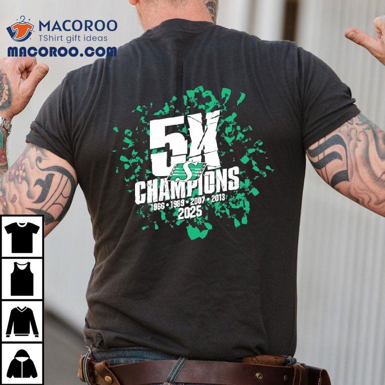 Saskatchewan Roughriders 5x Champions Shirt Saskatchewan Roughriders 5x Champions Shirt