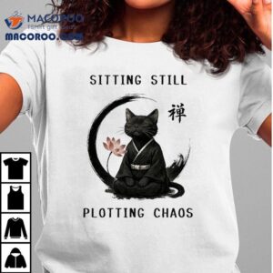 Sitting Still Plotting Chaos Calming Zen Cat Shirt