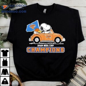 Snoopy And Woodstock New York Knicks 2025 Nba Cup Champions Shirt