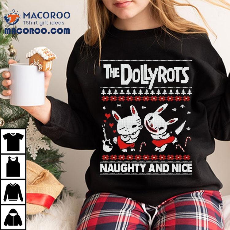 The Dollyrots Naughty And Nice Holiday Ugly Christmas Shirt The Dollyrots Naughty And Nice Holiday Ugly Christmas Shirt