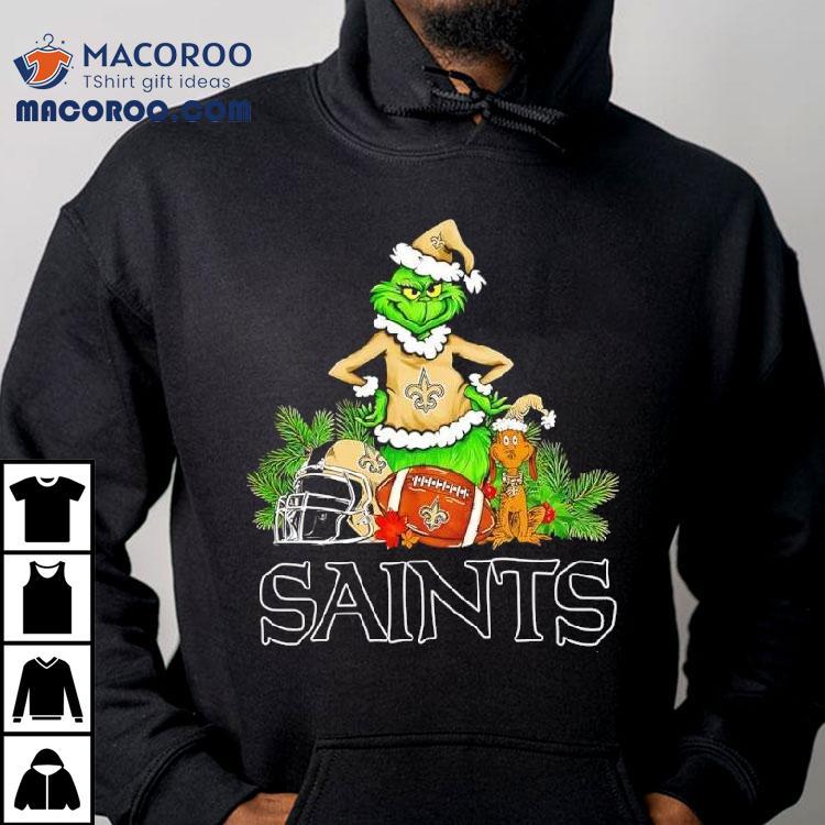 The Grinch And Max New Orleans Saints Christmas Helmet Items Shirt The Grinch And Max New Orleans Saints Christmas Helmet Items Shirt