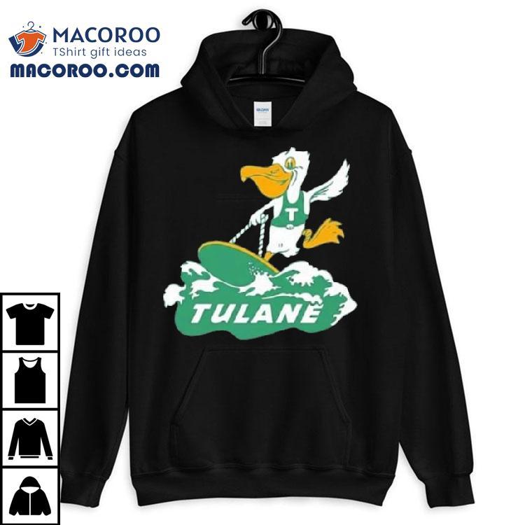  Tulane Green Wave Mascot Surfboard Logo Tshirt