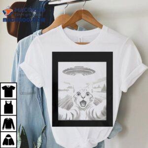 Cat Selfie With Alien Ufo Funny Cat Gifts Shirt